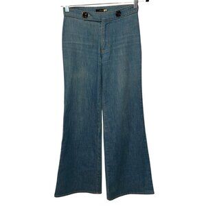 Vtg 90s Lips Jeans NYC Collette Wide Leg Hippie Jeans 70s Size 25 Cotton